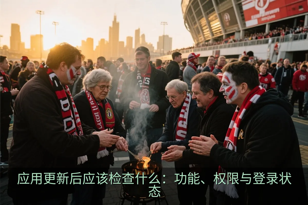 手机应用更新完成后进行功能检查的界面示意